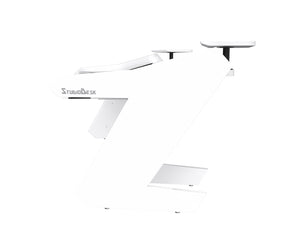 PRO LINE S Desk all White With Pullout - FREE Speaker Shelves - STOCK CLEARANCE